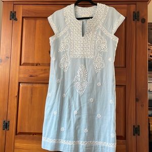 Beautiful blue dress with embroidery